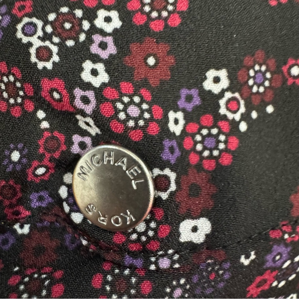 Michael Kors Zip Front Blouse XS – Burgundy Paisley Floral Print - Picture 4 of 6